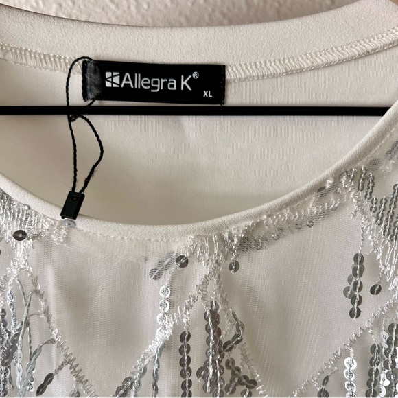 Allegra K cropped sparkle top - Picture 2 of 5
